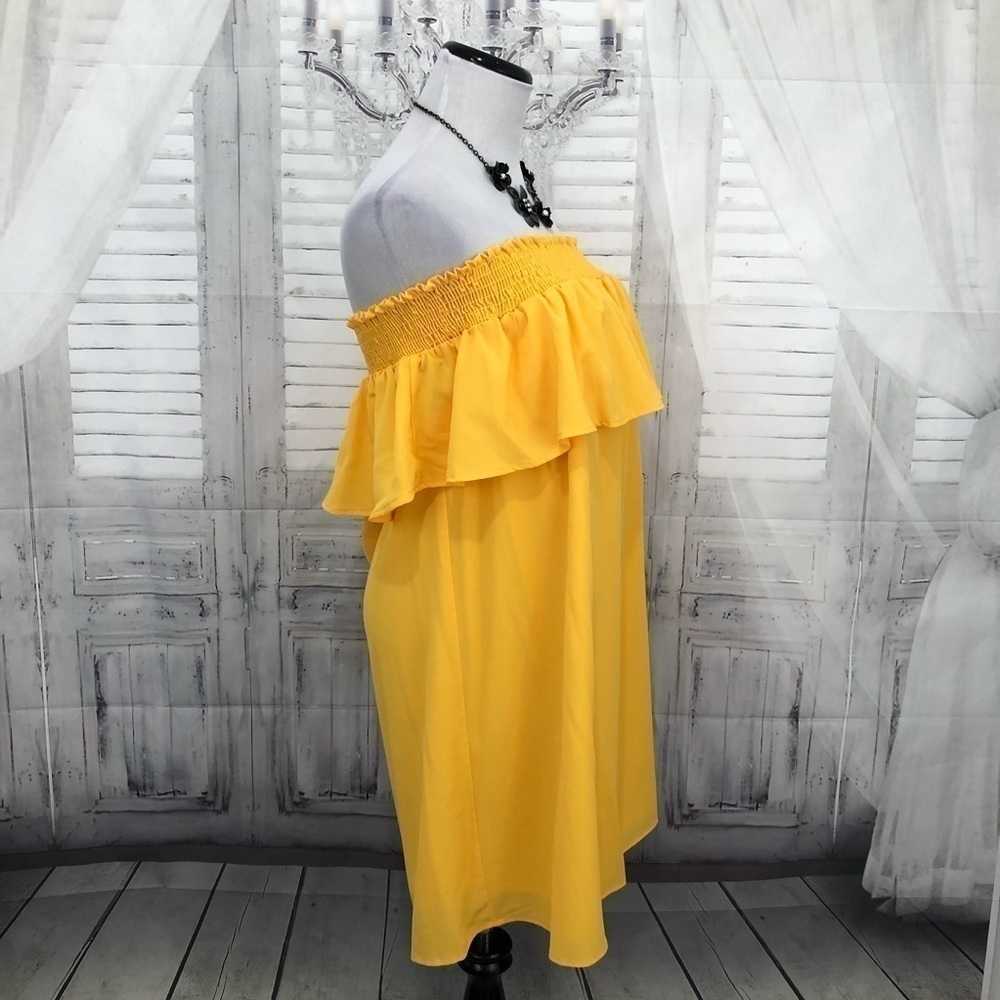 Altard State Medium Solid Yellow Strapless Tube S… - image 4